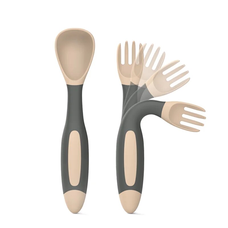 Silicone Spoon Fork for Baby Utensils Set