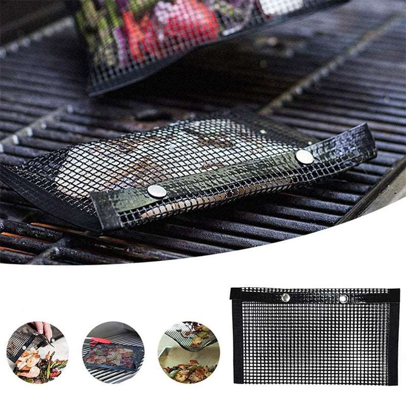 1pc Reusable Non-stick BBQ Grill Mesh Bag Barbecue Baking Isolation