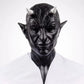 Terror Demon Horn Mask Horror Dark Skin Devil Killer Latex Helmet Masquerade Carnival Halloween Cosplay Party Costume Adult Prop