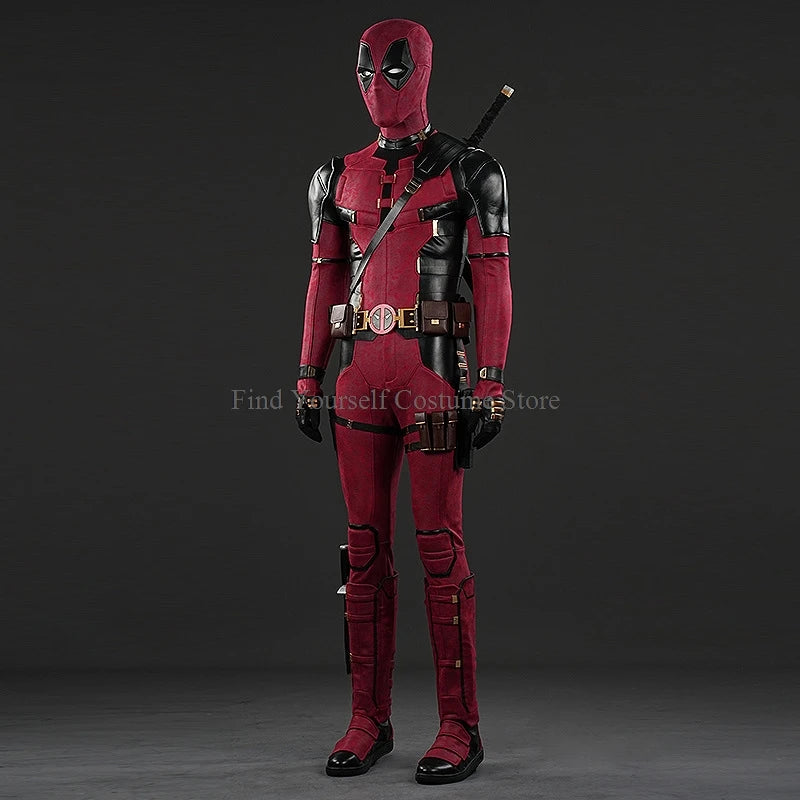 Cosplay maschera Deadpooling 3 con occhiali magnetici Wade Winston Wilson tuta cintura costume cosplay