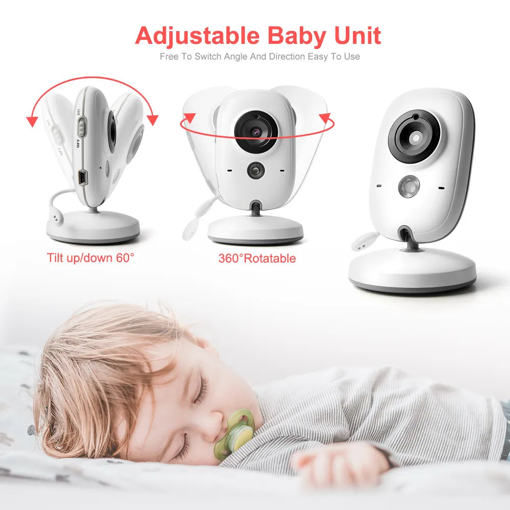 VB603 Video Baby Monitor 2.4G Wireless con LCD da 3,2 pollici Audio bidirezionale Talk Visione notturna Telecamera di sicurezza di sorveglianza Babysitter