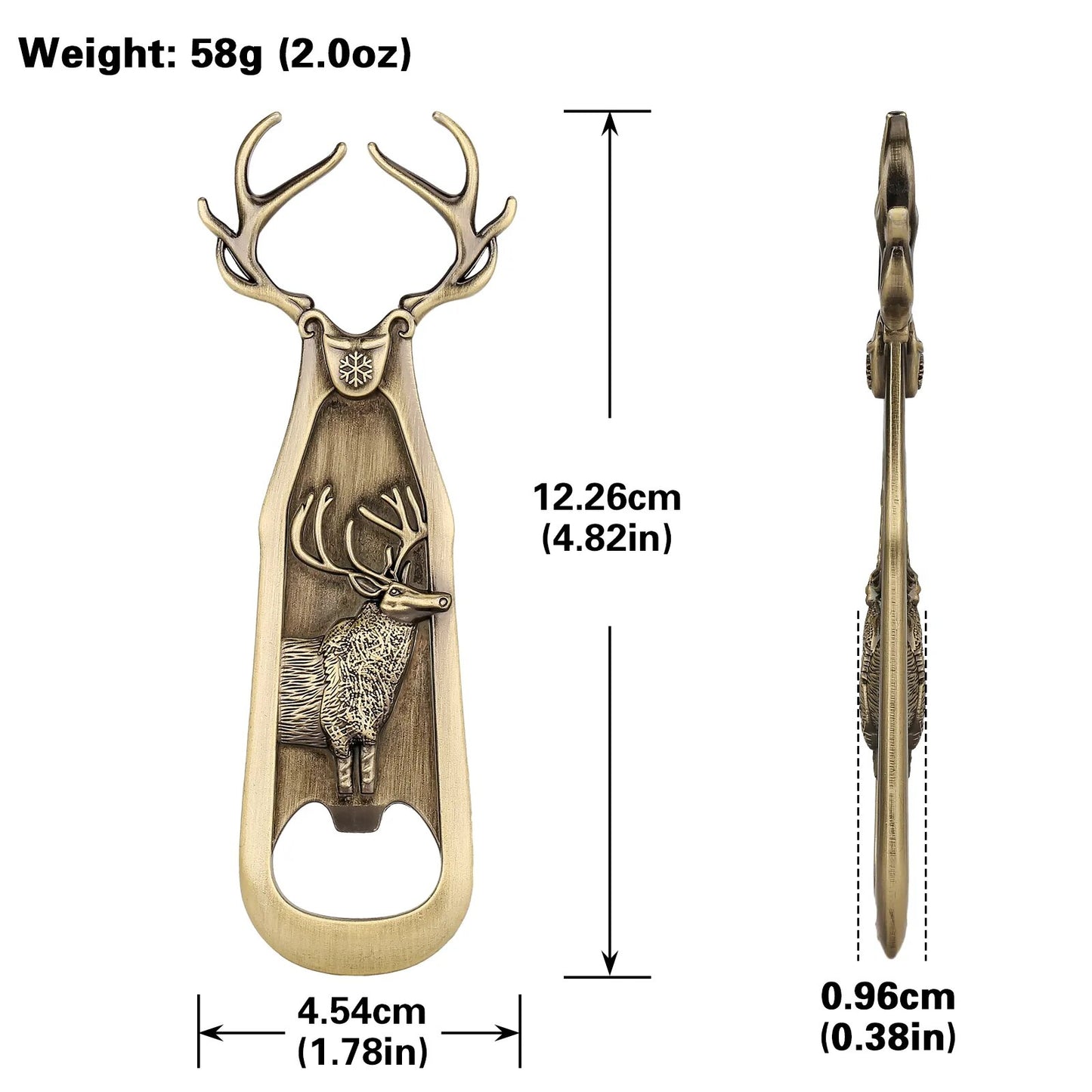 Deer Antlers Beer Bottle Opener Original Bronze