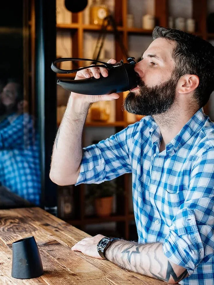 Tazza con corna di capra da 8 once per bere idromele vichingo