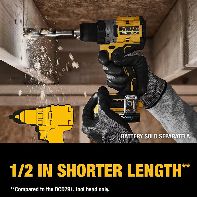 DEWALT DCD800 20V XR Cordless Elettrico Driver Brushless 1/2-in Trapano Compatto Cacciavite Elettrico A Mano Solo Strumento