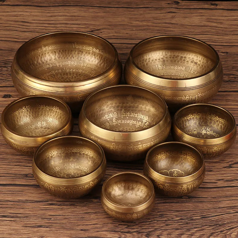 Tibetan Nepal Handmade Singing Bowls set Buddha Mantra