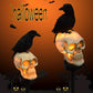 Solar Resin Halloween Crow Skull Light Outdoor