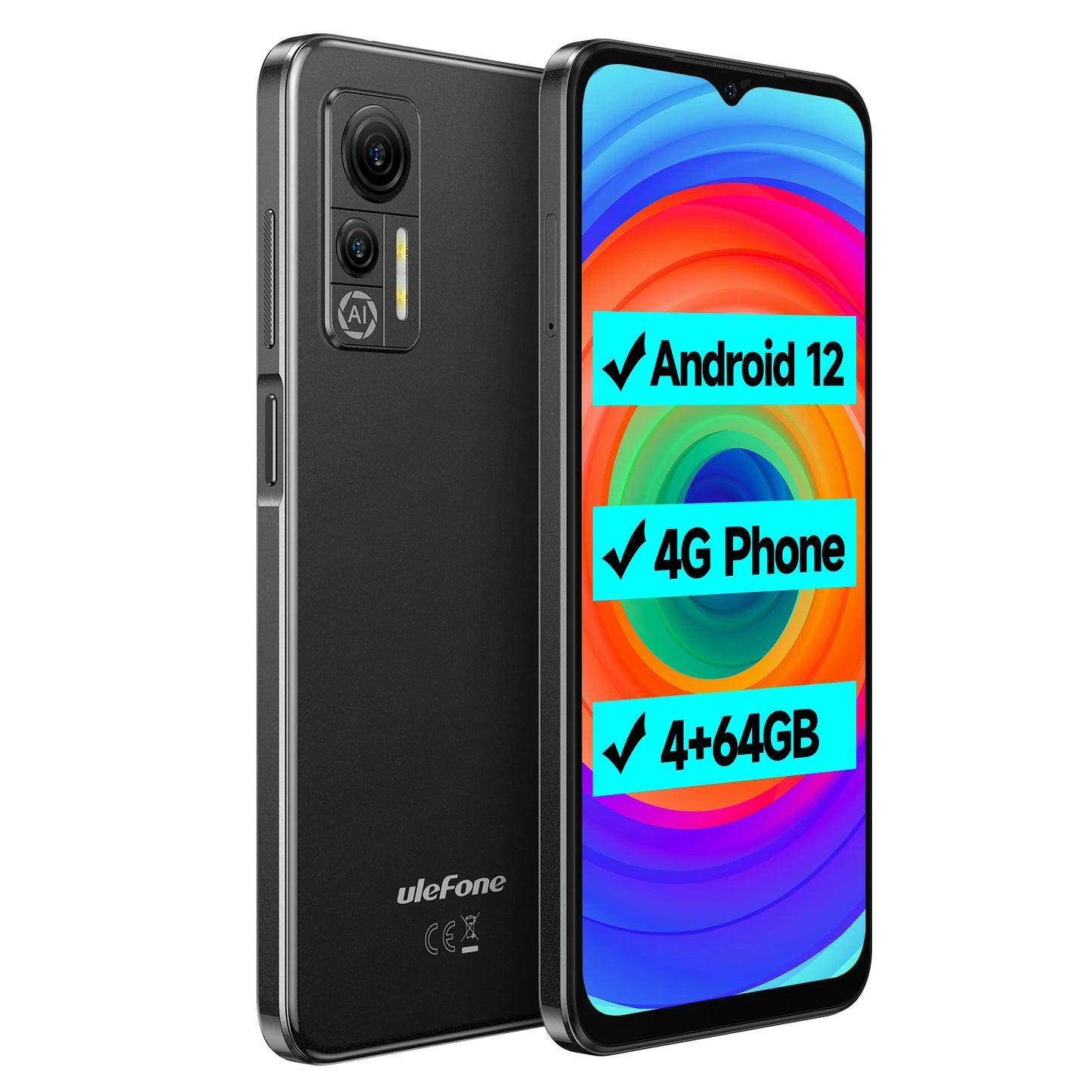 Ulefone Note 14 Smartphone 4500mAh Android 12 pollici 64 Go ROM 13MP 4G Telefono portatile 3 slot per schede/sblocco