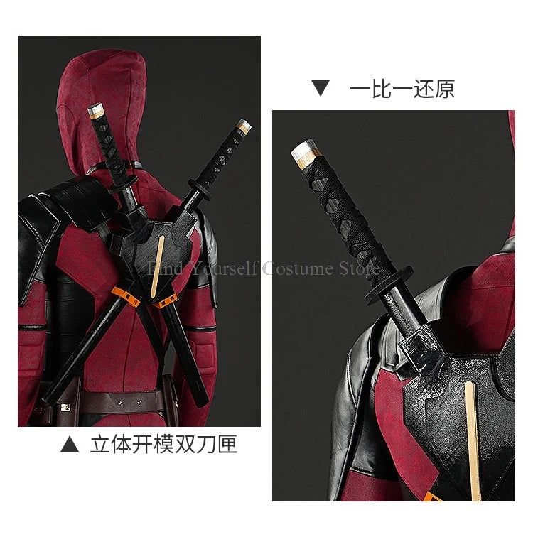 Cosplay maschera Deadpooling 3 con occhiali magnetici Wade Winston Wilson tuta cintura costume cosplay