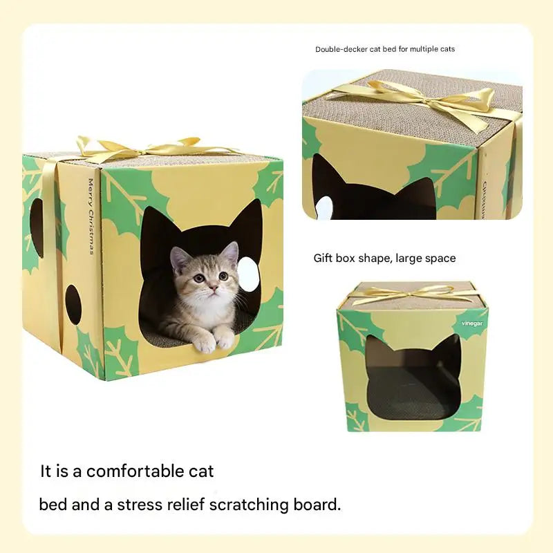 Tiragraffi per gatti, comodo design in cartone, adatto per gatti da interno, cuccia adatta a gatti di grandi dimensioni, protegge il divano