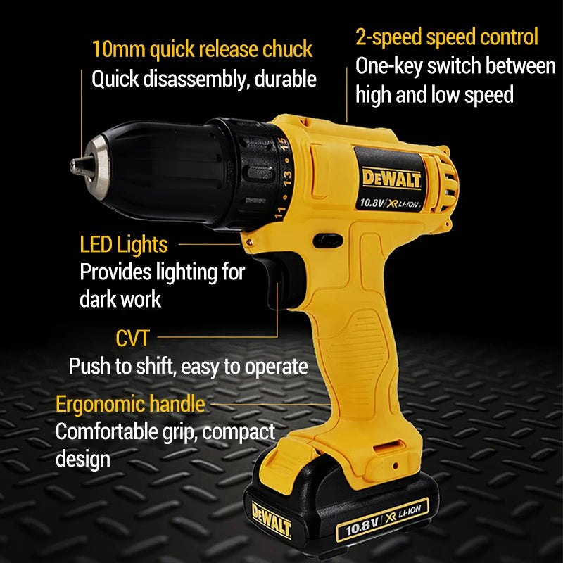 DEWALT DCD701 10.8V/12V Trapano Elettrico Al Litio Motore Brushless Ricaricabile 24N.m Cacciavite Trapano a Mano a Velocità Variabile Portatile