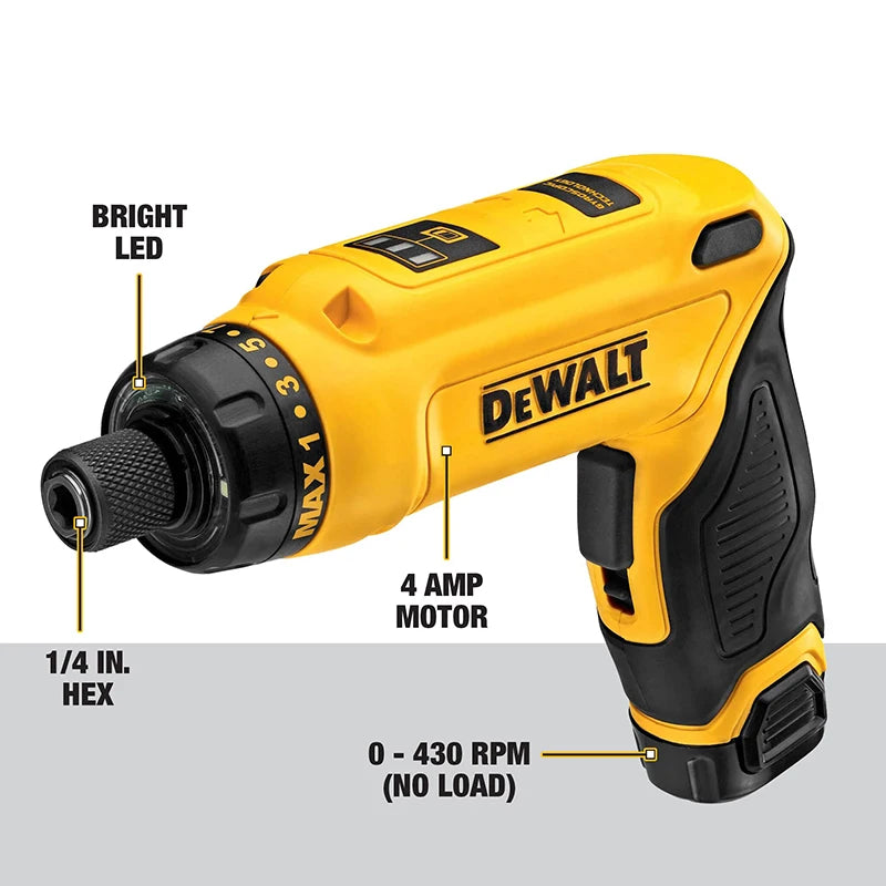 DEWALT DCF680 7.2V Cacciavite Elettrico Pieghevole Al Litio Ricaricabile Per Uso Domestico Giroscopico Compatto Mini Trapano A Mano Set