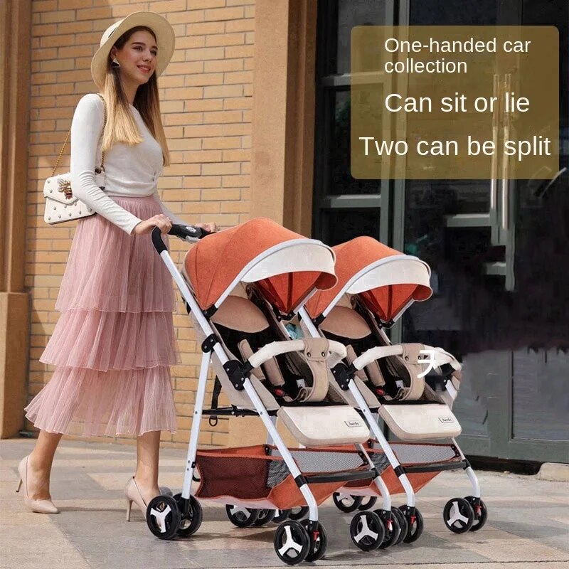 Twin Strollers Fold with One Button