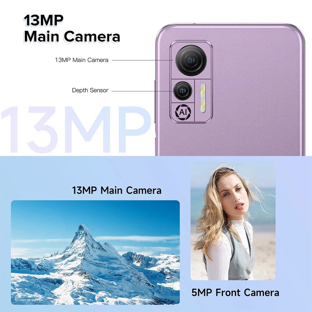 Ulefone Note 14 Smartphone 4500mAh Android 12 pollici 64 Go ROM 13MP 4G Telefono portatile 3 slot per schede/sblocco