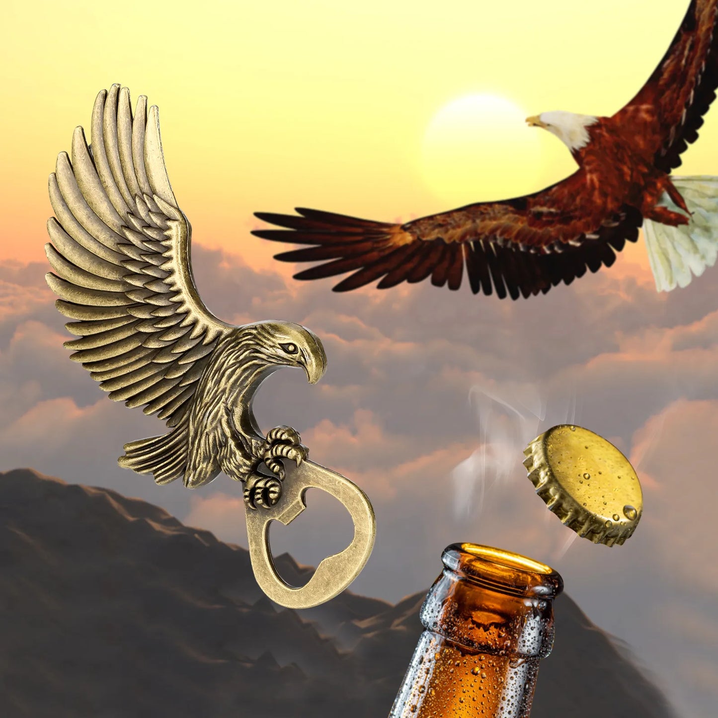 LKKCHER Eagle Bottle Opener for Man Retro Zinc