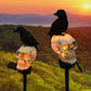 Solar Resin Halloween Crow Skull Light Outdoor