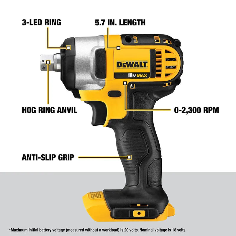 Avvitatore ad impulsi DEWALT DCF880 con batteria al litio 18V 203N.m Chiave elettrica ricaricabile da 1/2 pollice ad alta coppia