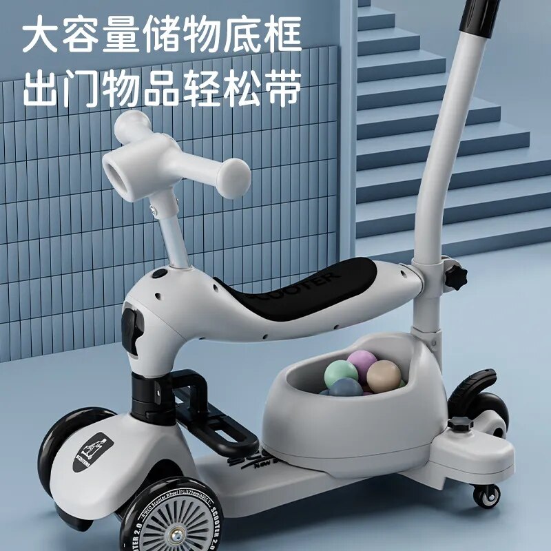 Children's scooter, baby can sit, push, and slide, baby multi-functional