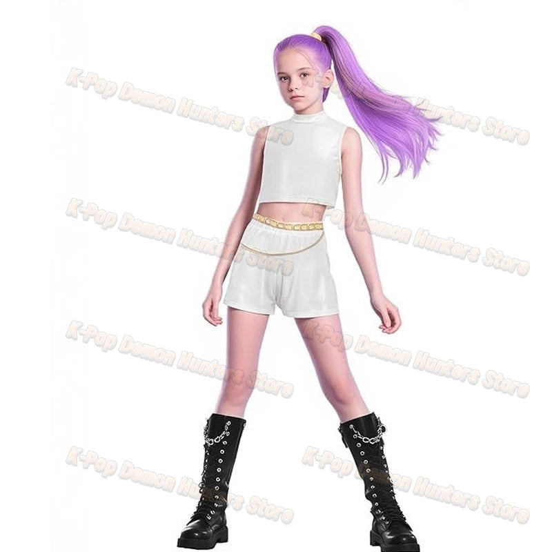 Costume da cosplay per bambini Zoey Mira Rumi del 2025, con stampa 3D, per Halloween, Carnevale, K-Pop Hunters