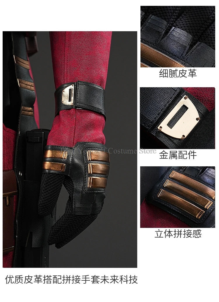 Cosplay maschera Deadpooling 3 con occhiali magnetici Wade Winston Wilson tuta cintura costume cosplay