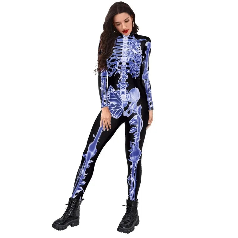 Halloween per adulti Diavolo Fantasma Donna Cosplay Scheletro Rosa Zombie