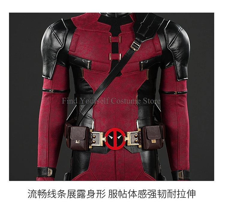 Cosplay maschera Deadpooling 3 con occhiali magnetici Wade Winston Wilson tuta cintura costume cosplay