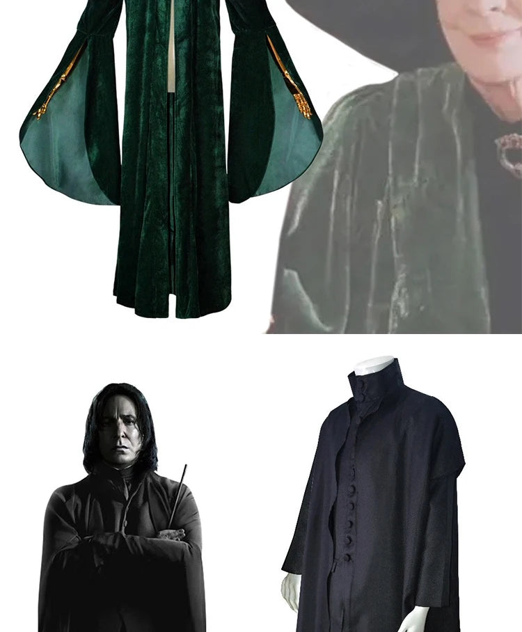 Cosplay Abito lungo mantello costume film Silente Malfoy uniforme Voldemor