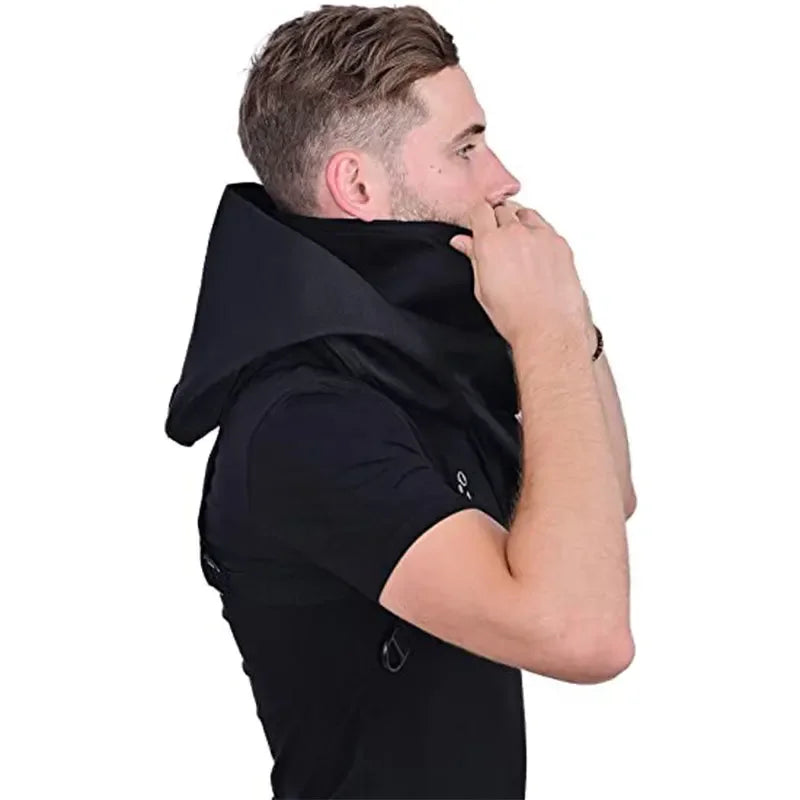 Cyberpunk Rogue Cowl Hood Sciarpa Scaldacollo invernale Costume Mantello con cappuccio per cosplay di Halloween