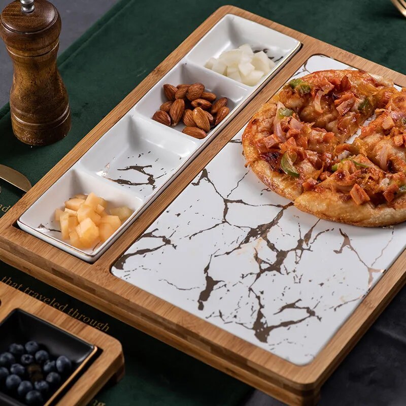 Nordic Restaurant Pizza Snack Dish Square Ceramic Plate