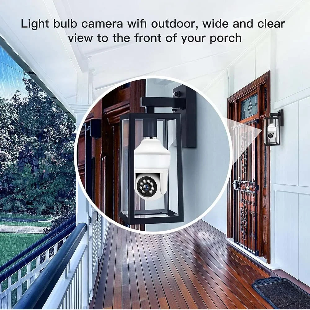 Telecamera a lampadina da 3 MP WiFi Wireless PTZ per interni Mini Cam Baby Monitor Protezione di sicurezza Video sorveglianza Monitoraggio automatico Carecam Pro