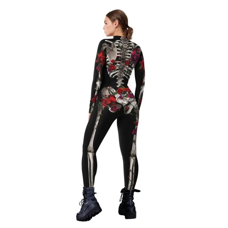 Halloween per adulti Diavolo Fantasma Donna Cosplay Scheletro Rosa Zombie