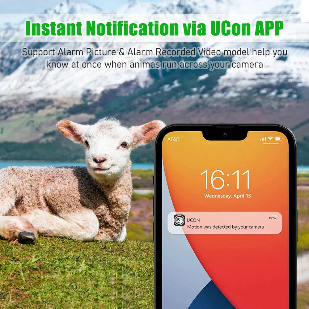 UCON APP EU Caccia Trail Camera 4g 4MP 4W 7800mAh Batteria Pannello solare Attivazione del movimento Trigger Wildlife Cam con visione notturna