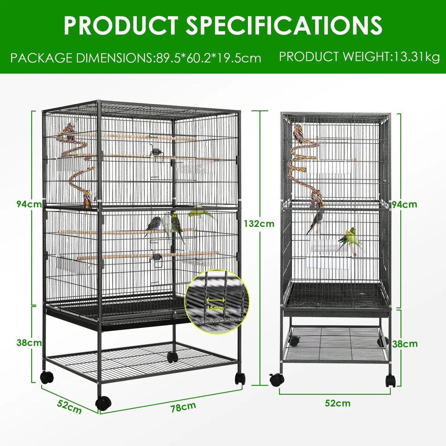 XXL Bird Aviary, Budgie Cage