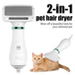 Spazzola per asciugacapelli 2 in 1 per animali domestici, spazzola per toelettatura per cani e gatti, professionale, per la toelettatura domestica, asciugatura pelosa, pettine per cani portatile