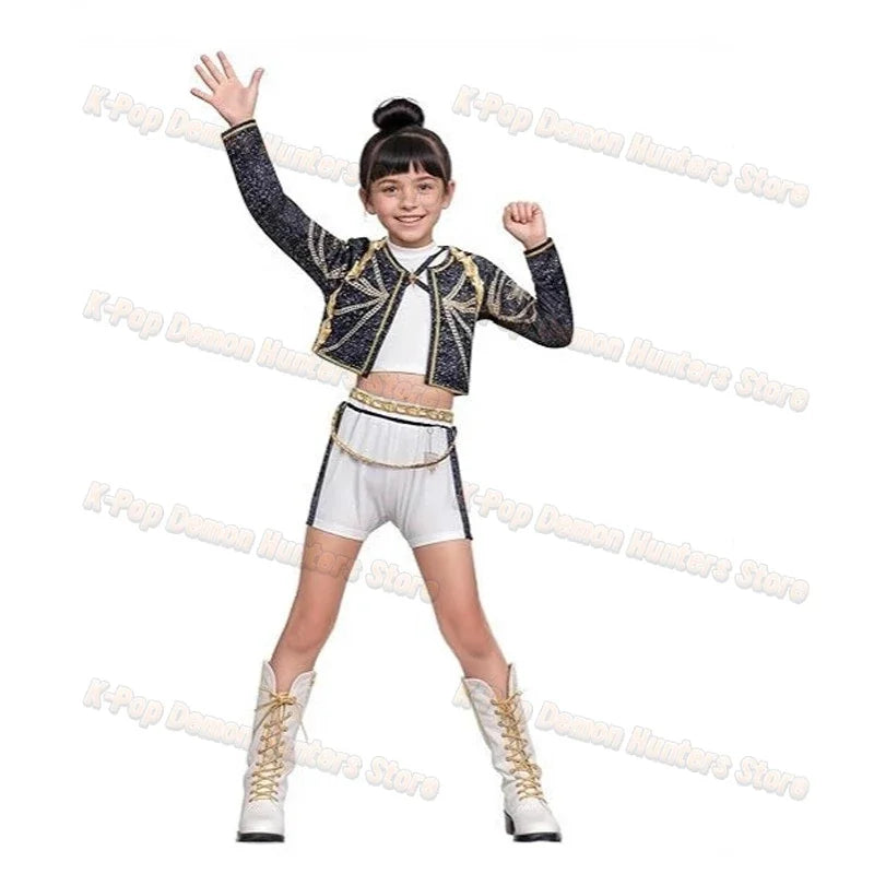 Costume da cosplay per bambini Zoey Mira Rumi del 2025, con stampa 3D, per Halloween, Carnevale, K-Pop Hunters