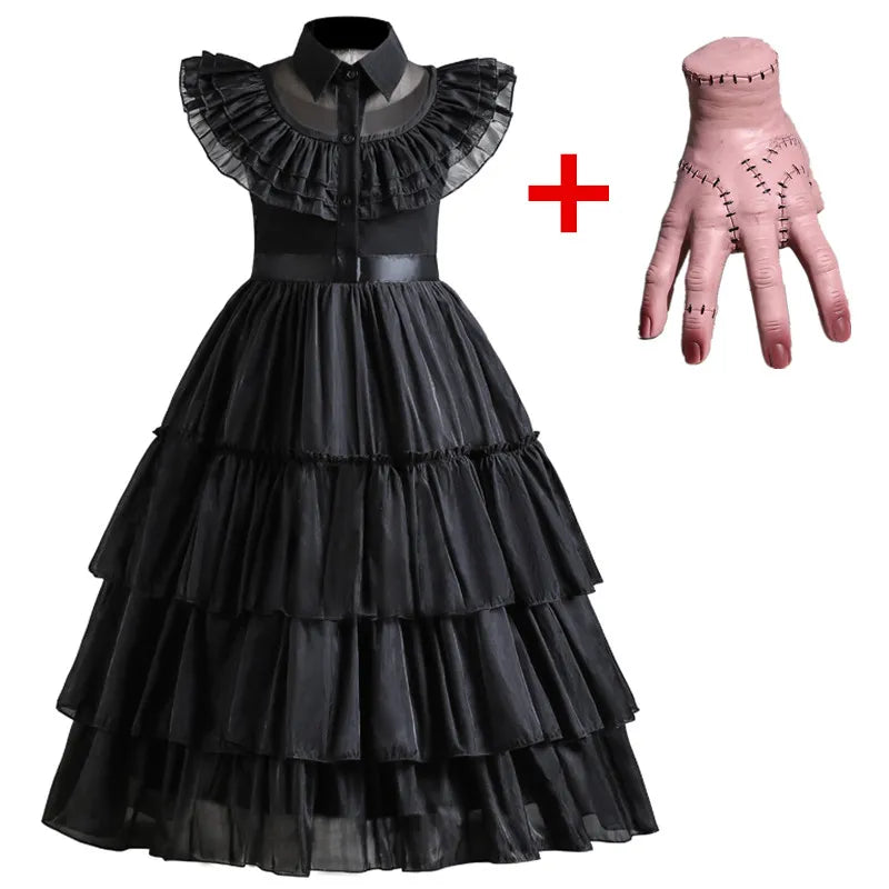 Mercoledì Addams ,Costume da Carnevale /Halloween .Abiti  per bambini