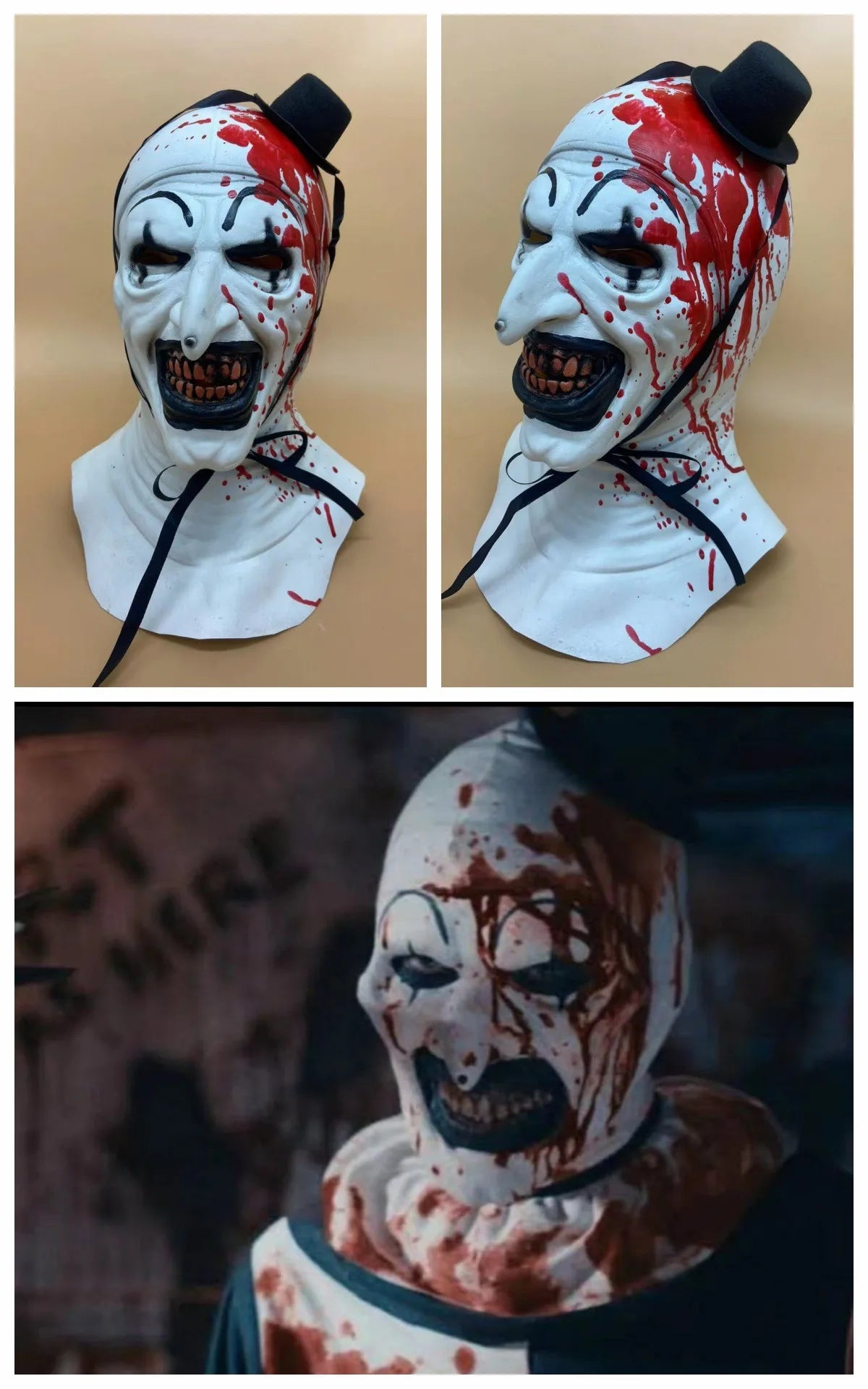 Halloween Horror Spaventoso Clown Maschera cosplay in lattice