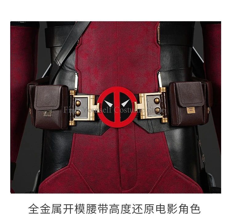 Cosplay maschera Deadpooling 3 con occhiali magnetici Wade Winston Wilson tuta cintura costume cosplay