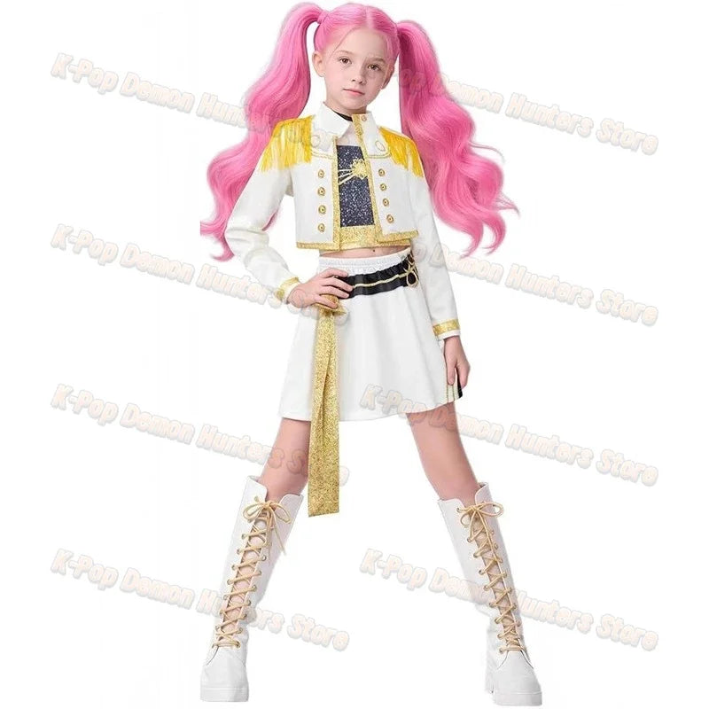 Costume da cosplay per bambini Zoey Mira Rumi del 2025, con stampa 3D, per Halloween, Carnevale, K-Pop Hunters