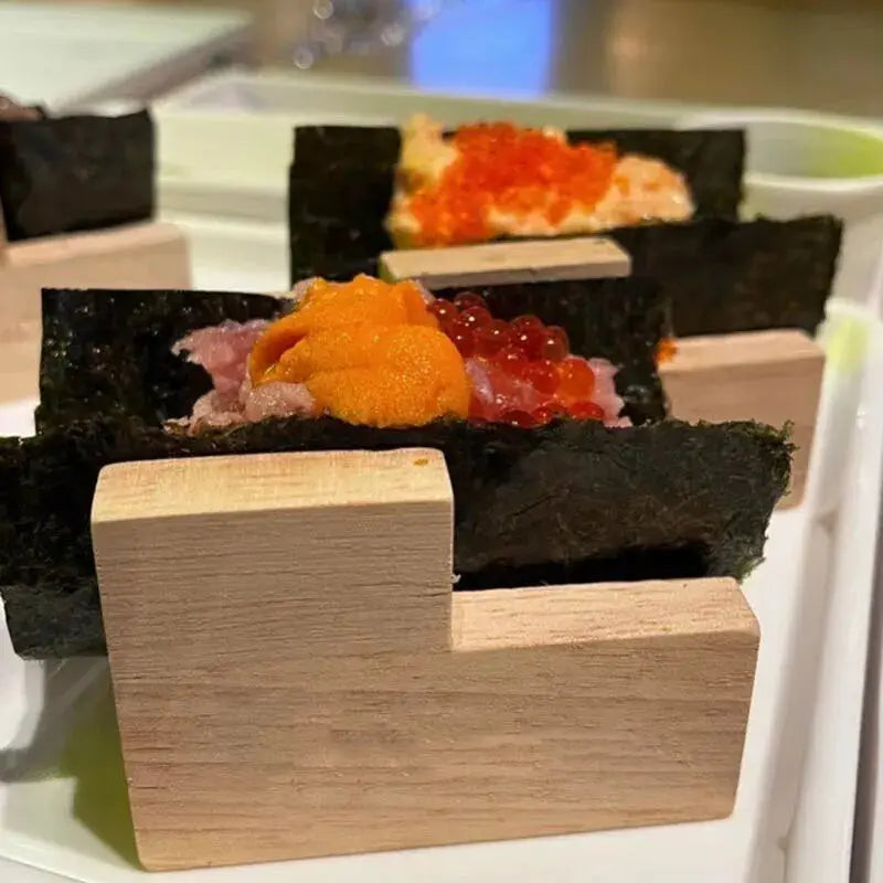 Japanese Sushi Rack Wooden Taco Snack 