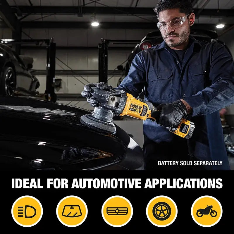 DEWALT DCM848 Lucidatrice orbitale a batteria Velocità variabile Casuale 20V MAX 5 pollici Motore senza spazzole per auto Lucidatrice per ceretta di bellezza - Image #5