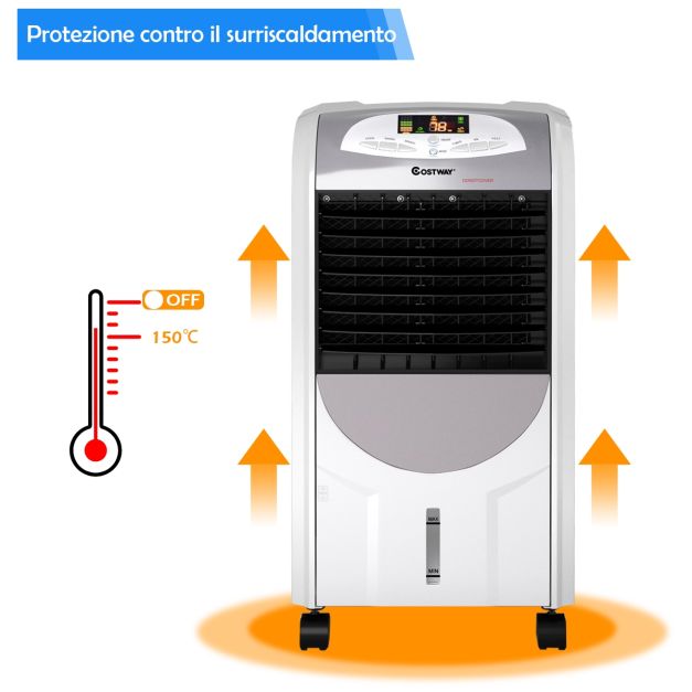 Condizionatore ad aria calda e fredda, Condizionatore portatile con scompartimento di cristalli di ghiaccio