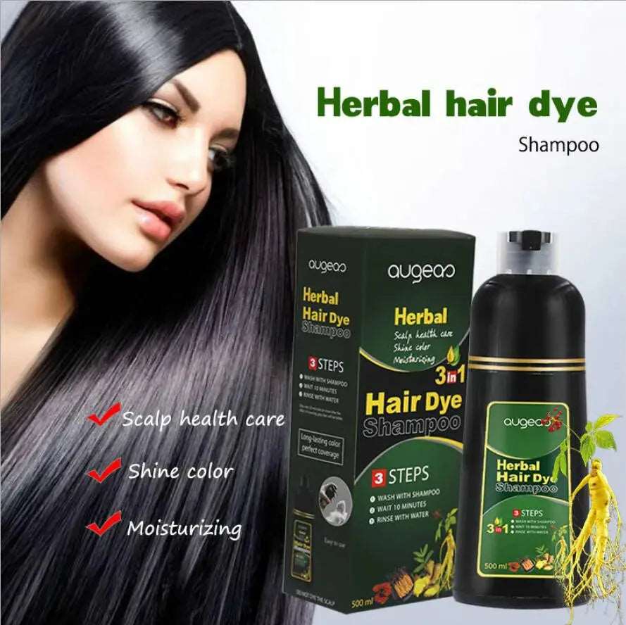 A base di erbe 30/500ml Pianta Naturale Condizionata Tinture Per Capelli Shampoo Nero Tintura Veloce Bianco Grigio Depilazione Tintura Colorazione Capelli Neri - Image #2