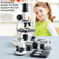 Kit microscopio didattico specifico per studenti - Microscopio scientifico con zoom 300X-1200X per uso interno, esterno e in laboratorio - Materiale PC resistente, ideale per biologia e tecniche di laboratorio, accessori per