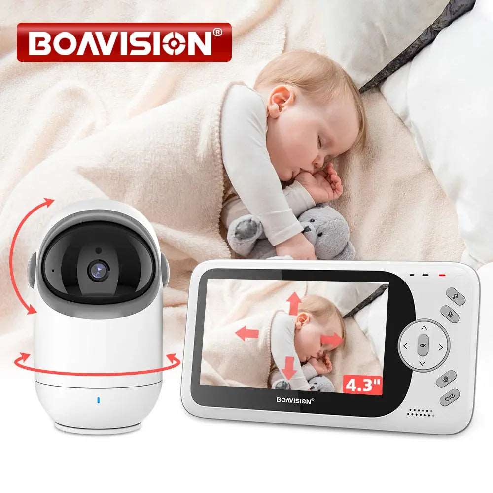 Baby monitor video da 4,3 pollici con telecamera Pan Tilt 2.4G Telecamera di sicurezza per visione notturna audio bidirezionale wireless VB801 - Image #1