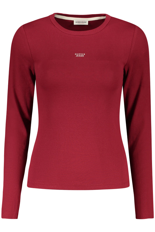 Tricou GUESS JEANS cu mânecă lungă pentru femei, roșu-0
