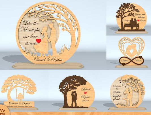 L’Intreccio dei Vostri Cuori: Cartello in Legno Multistrato