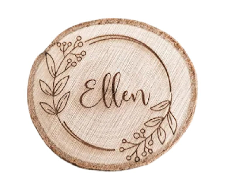 Segnaposto e sottobicchieri in Legno -Supporto -Serie Wedding Art