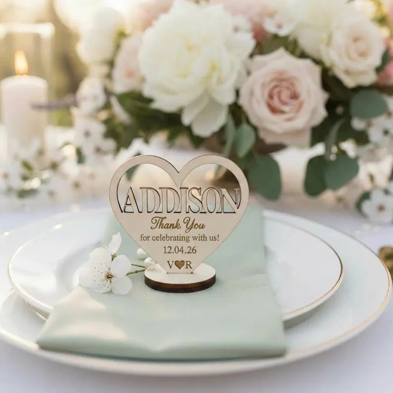 Segnaposto e sottobicchieri in Legno -Supporto -Serie Wedding Art