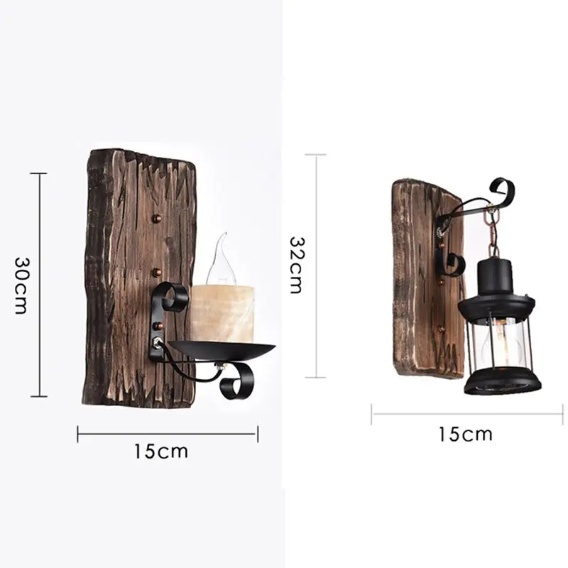 Retro Wood Wall Lamp for Home Balcony Garden Retro Wood Wall Lamp for Home Balcony Garden 