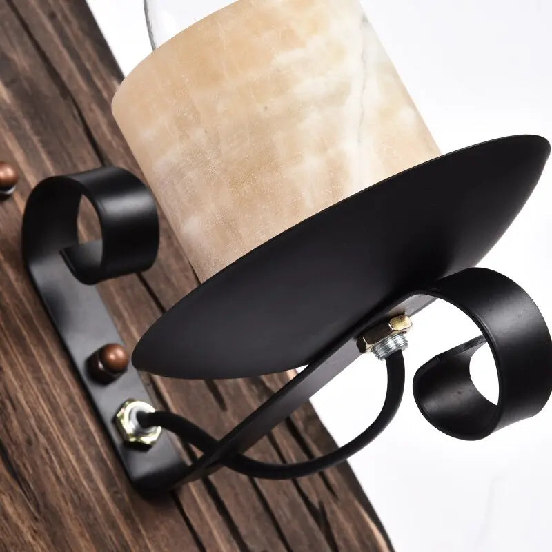 Retro Wood Wall Lamp for Home Balcony Garden 